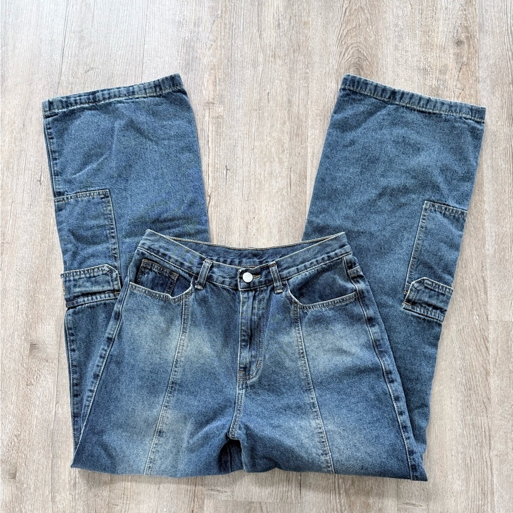 Cider High Rise Cargo Utility Jeans - Picture 5 of 7